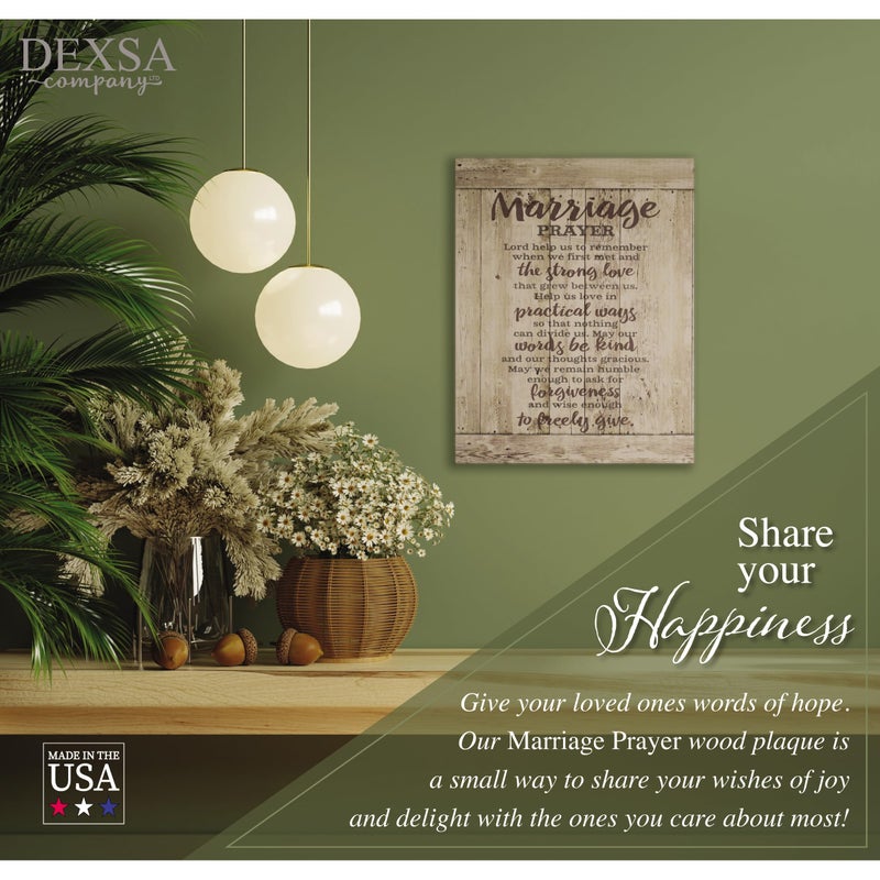 DEXSA Marriage Prayer Wood Plaque - Made in the USA - 11.75"x15" - Classy Frame Wall Hanging Decoration | Lord, Help us to Remember When we First met | Christian Family Religious Home Decor Saying - Image 3